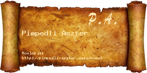 Pimpedli Aszter névjegykártya